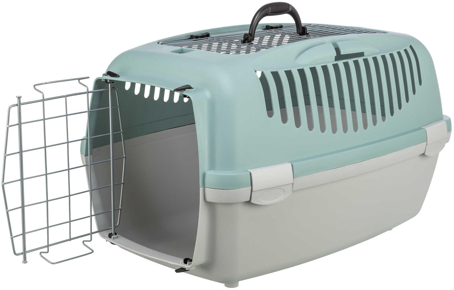 Trixie Transportbur Capri 3 Open, S: 40 × 38 × 61 cm, ljusgrå/sage
