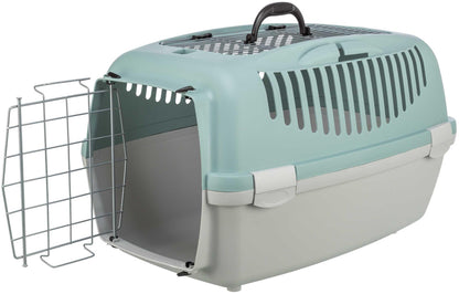 Trixie Transportbur Capri 3 Open, S: 40 × 38 × 61 cm, ljusgrå/sage