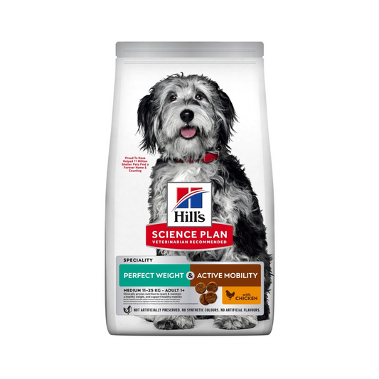 Hills SP Canine Adult Perfect Weight & Active Mobility Medium Chicken 12kg